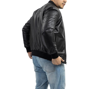 Veste universitaire en cuir inspirée du streetwear pour hommes, patchs brodés, veste universitaire à blocs de couleurs pour hommes - Product Image 2