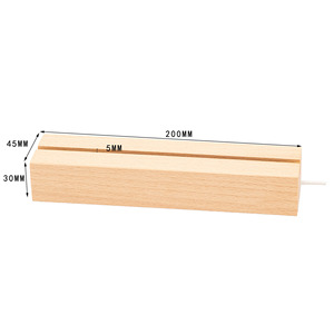 Simple <strong>Ins</strong> Charging Rectangular Wooden Base Card Fixed Desktop Creative Postcard Photo Message Clip Wooden Slot Shelf - Product Image 3