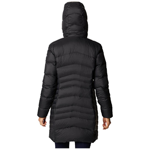 Chaqueta de invierno ajustada de algodón de pato para mujer, Chaqueta larga con capucha a prueba de viento para exteriores, Abrigo acolchado cálido, lona de poliéster 85% - Product Image 5