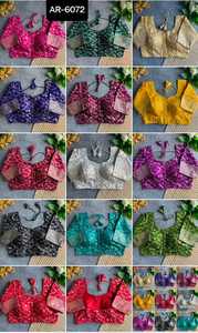 Indian New Trendy Designer Soft Banarasi Silk with Weaving Heavy Weaving Border Blouse for Saree Wholesale Price Indian Blouse - Product Image 6