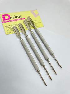 Prix de gros de pousse-ongles en acier inoxydable avec logo personnalisé Nail Art Cuillère de manucure Pousse-ongles à cuticules double face - Product Image 5