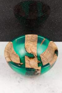 Cuenco de resina de madera con estilo, centro de mesa decorativo moderno rústico hecho a mano único, arte de cocina elegante - Product Image 4