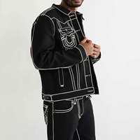 Vente directe d'usine, veste en jean pour homme avec logo personnalisé, qualité supérieure, manches longues, veste en jean décontractée, vêtements d'extérieur pour homme