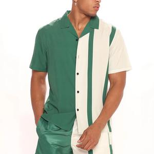 เสื้อยืด2ชิ้นและชุดกางเกงขาสั้นสำหรับผู้ชายชุดวิ่งฝึกซ้อมฟุตบอลบล็อกสีฤดูร้อนโลโก้ออกแบบได้เอง - Product Image 1