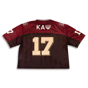 Maillot de football américain surdimensionné personnalisé Boxy recadrée rétro maille respirant sérigraphie tissu de sublimation Streetwear court - Product Image 5