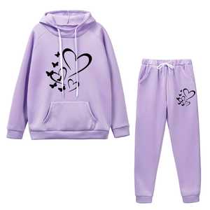 ชุดวอร์ม2ชิ้นสำหรับผู้หญิงชุดออกกำลังกายแขนยาวลำลองฤดูหนาว - Product Image 6