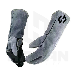 ถุงมือนิรภัยสำหรับงานเชื่อมอุตสาหกรรมผลิตจากหนังปรับแต่งได้ - Product Image 5