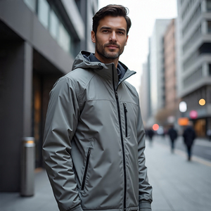 Ropa deportiva Stand Collar Training Running Soft-Shell Jacket Hombres Zip Up Rain Coat Hombre Quick Dy Trekking Chaquetas Hombres - Product Image 3