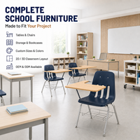 Bureau et chaise d'étudiant modernes de haute qualité avec tablette d'écriture, mobilier pour les élèves des salles de classe, les enfants et les jeunes apprenants