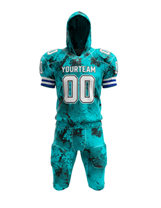 Maillot à manches courtes et pantalon intégré de football américain 7v7 en polyester spandex durable à impression personnalisée - Product Image 2