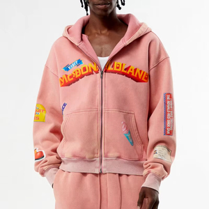 Acid <b>Wash</b> Hoodie with Custom logo | Oversized Vintage Streetwear Hoodies Wholesale | Custom Logo Sweatshirt Supplier - Product Image 1