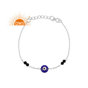 สร้อยข้อมืออัญมณีเรซินสีดำนิลและสีฟ้าคุณภาพดีที่สุดปรับแต่งได้ตามต้องการ - Product Image 4