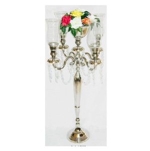 Attractive Design Handmade Fancy <b>Candelabra</b> With Glass Votives Newest Luxury Metal Candle Pillar Manufacturer of Candle Stand - Product Image 1