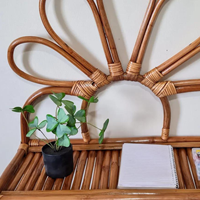 Étagère murale en rotin en forme de paon en bambou naturel fait main, multifonctionnelle, style Art Déco, pour rangement de vêtements, décoration intérieure, salon