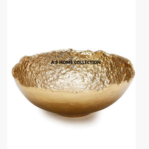 Assiette de barbecue en métal doré de luxe pour décoration de fête de mariage bol de service écologique - Product Image 1