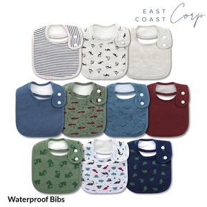 Baberos de bebé impermeables de algodón orgánico supersuaves, absorbentes y ajustables con broches para niños y niñas - Product Image 4