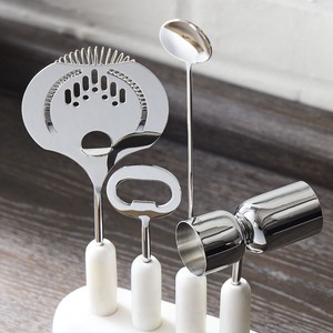 Juego de Herramientas de Barra de Acero Inoxidable de Primera Calidad con Base de Mármol, Accesorios Profesionales para Cócteles, Decoración Elegante para Bar en Casa - Product Image 2