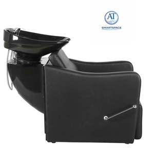 Fauteuil de lavage de cheveux professionnel noir durable de style contemporain avec bac intégré pour salon de coiffure et spa à Smartspace - Product Image 3