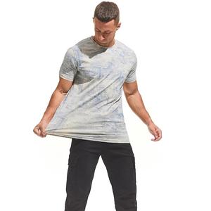 เสื้อยืดลำลองสำหรับผู้ชายผ้าคอตตอนลาย100% จากบังคลาเทศดีไซน์ใหม่พร้อมคอกลมไหล่แขนสั้นพิมพ์ลายโค้งมีขนาดพอดี - Product Image 5