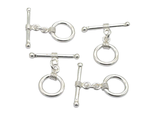 12X24mm Bali <b>Toggle</b> Clasp Oxidized Silver Plated Oxidized Copper Sterling Silver Plated 18k Gold plated Jewellery Clasp B570 - Product Image 4