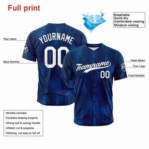 Maillot de baseball pour homme de haute qualité, logo personnalisé imprimé, broderie, chemises de baseball respirantes, sublimées - Product Image 2