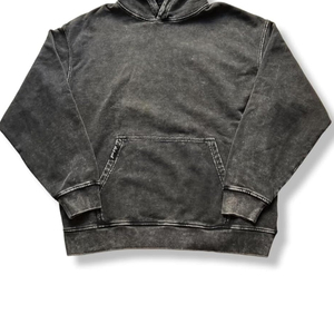 Sweat à capuche délavé à l'acide lourd grande taille sweats à capuche pour hommes 100% coton impression personnalisée votre logo de marque polaire pull à capuche surdimensionné - Product Image 3