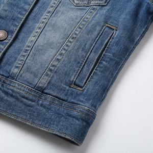 Charming <b>Women</b> Denim <b>Jacket</b> Button Front Turn-down Collar Plain Dyed Raw Breathable Elegant Feminine Look Modern Street Fashion - Product Image 5