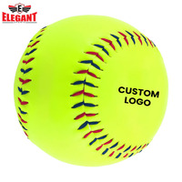 Bola lembut 12 inci logo neon warna kustom kulit PU harga rendah bola mainan latihan luar ruangan dan dalam ruangan
