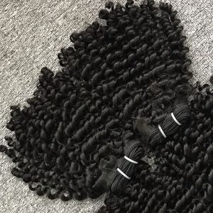 Haute qualité vague vierge cheveux humains trame faisceau noir brut pour dentelle toupet pour les femmes noires Jerry Curl Style 150% densité cheveux - Product Image 3