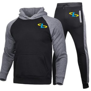 Survêtement coupe-vent solide d'hiver personnalisé pour hommes-Vente en gros Ensemble de joggings décontractés avec capuche respirante - Product Image 4
