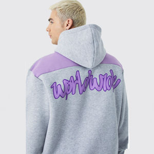 Conjunto de chándal acampanado personalizado para hombre, dos piezas con logotipo estampado de soplo, sudaderas con capucha y chándales de invierno - Product Image 2