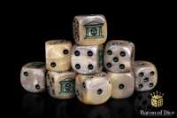 Juego de Dados de Hueso Pulido Personalizable, Dados de Madera Grabados con Piedras Preciosas Naturales Vikingas Talladas a Mano con Estilos de Ángeles y Amor
