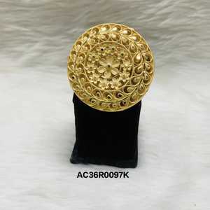 Bague de doigt ajustable plaquée or un gramme - Product Image 2