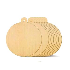 Etiquetas de Madera Natural para Manualidades, Cortadas con Láser y con Orificios, Adornos Colgantes de Madera, Incluye Cuerda de Yute - Product Image 4