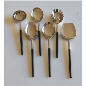 Ensemble de cuillères à salade dorées en acier inoxydable, grandes cuillères de service, ensemble de 2 pièces, couverts en métal de luxe pour restaurant et mariage - Product Image 3
