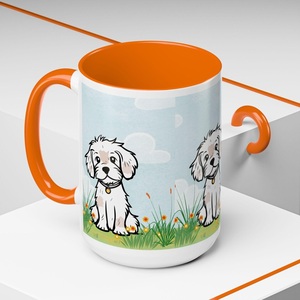 Sublimation Ceramic Coffee Mug Portable 300ml Gifting Capacity Plain <b>Red</b> Patch Design - Product Image 4
