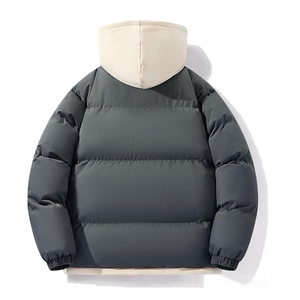 Jeunes hommes doudounes contraste couleur faux deux pièces vestes pour hommes bonne coupe ample hommes vestes décontracté - Product Image 3