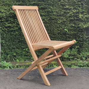 Chaise pliante d'extérieur en bois de teck massif Chaise de salle à manger de couleur naturelle au design moderne pour le jardin Villa Park Farmhouse Use - Product Image 6