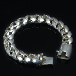 Gioielli Vintage Punk Cuban Link Chain bracciale in argento genuino argento Sterling 925 per <span class=keywords><strong>uomo</strong></span> CHRISTIAN Casting lucido 10 pezzi SS006 - Product Image 3