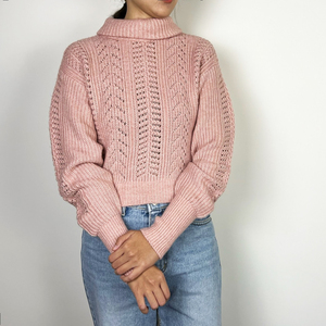 Suéter de punto de Invierno para mujer Suéter de mujer de aspecto elegante con diseño texturizado Suéter acrílico ligero - Product Image 1