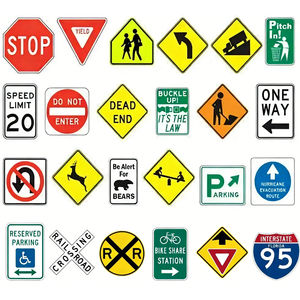 Assortiment de panneaux de signalisation routière en aluminium durable - Panneaux de signalisation routière réglementaires/d'avertissement/directionnels pour panneaux de signalisation routière réfléchissants - Product Image 6