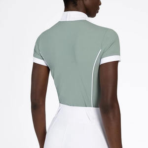 Tops de sport à compression personnalisés, design OEM, équitation, femmes, manches courtes, chemise d'équitation, produits à la vente - Product Image 3