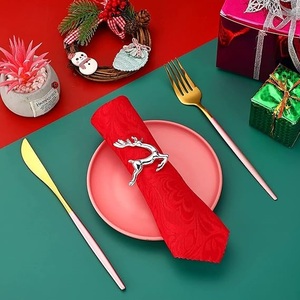 แหวนผ้าเช็ดปากหลากสีดีไซน์รูปกวางเรนเดียร์วัสดุคุณภาพสูงสำหรับงานแต่งงานวันเกิดและของขวัญในโอกาสอื่นๆ - Product Image 5