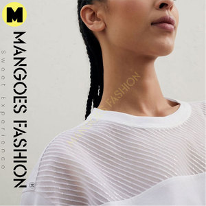 T-shirt en jersey léger en coton avec broderie éblouissante nouvelle mode à manches courtes T-shirt d'été décontracté et respirant Vente en gros - Product Image 2