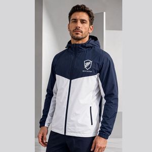 Wholesale Best Selling Customized Men's <b>Canvas</b> Windbreaker <b>Jackets</b> Stand Waterproof Polyester Zip Pockets Elastic Cuffs Casual - Product Image 1
