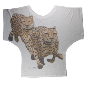 Cheetah Brothers Sublimation <b>Batwing</b> <b>Top</b> for Women Breathable Cotton Jersey Short Streetwear with Oversized Fit - Product Image 1