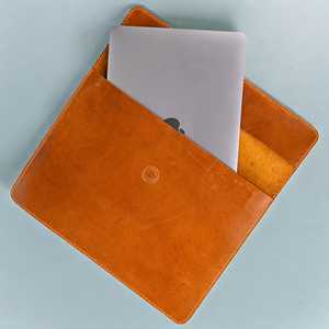 Premium Genuine Leather Durable Portable Lightweight Vintage Handmade <b>Laptop</b> Sleeve <b>Protective</b> <b>Case</b> for Office Business Travel - Product Image 5