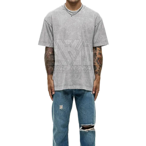Camiseta de Hombre con Lavado Ácido, Algodón, Casual, a la Moda, Venta al por Mayor, Personalizable OEM - Product Image 1