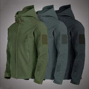 Softshell Jacket New Fashion Men Softshell Jacket Oversized Men Softshell Jacket Hooded <b>Nylon</b> Shell with Front Logo - Product Image 1