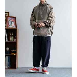 Custom Men's Sports Nylon Windbreaker Jacket Vintage Retro Waterproof <b>Hoody</b> for Outdoor Running Thin Thickness - Product Image 3